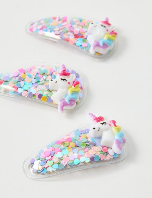 Mac & Ellie Funfetti Clip, 3-Piece, Unicorn product photo View 03 L