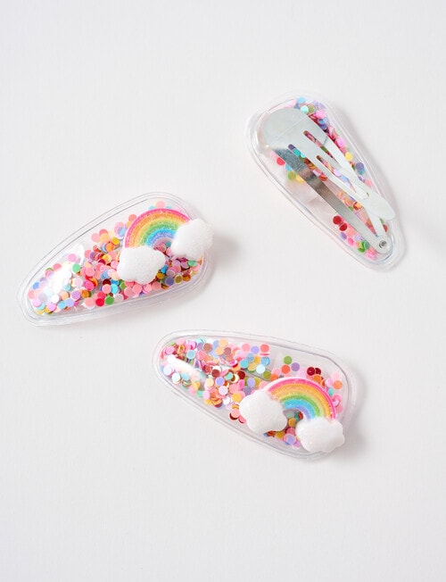 Mac & Ellie Funfetti Clip, 3-Piece, Rainbow product photo View 02 L