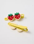 Mac & Ellie Strawberries Clip Set, 2-Piece, Red & Yellow product photo View 02 S