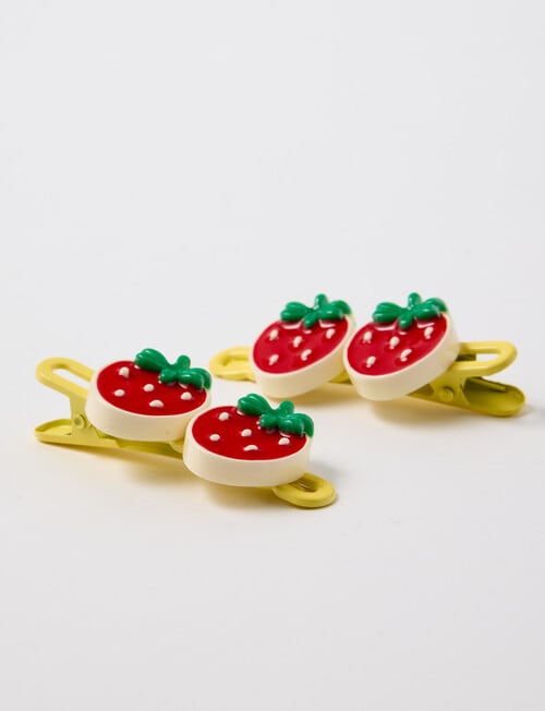 Mac & Ellie Strawberries Clip Set, 2-Piece, Red & Yellow product photo View 03 L