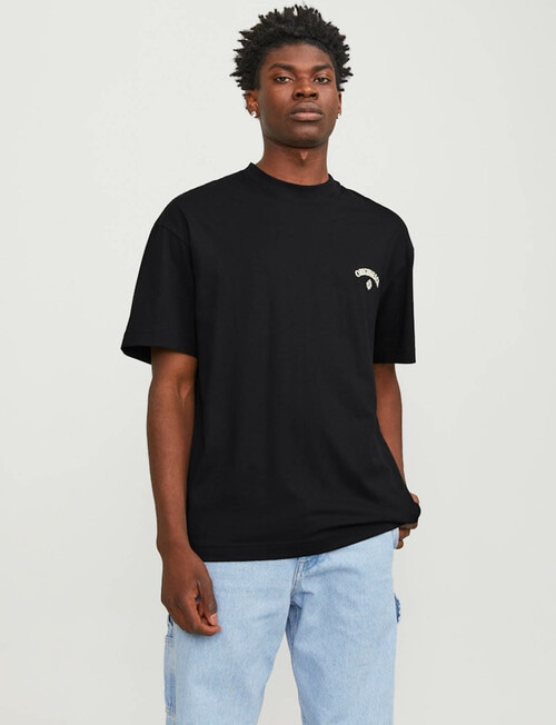 Jack & Jones Santorini Back Tee, Black product photo View 03 L