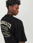 Jack & Jones Santorini Back Tee, Black product photo View 04 S