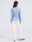 Vero Moda Nika Long Sleeve Embroidered Top, Cashmere Blue product photo View 02 S