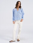 Vero Moda Nika Long Sleeve Embroidered Top, Cashmere Blue product photo View 04 S