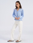 Vero Moda Nika Long Sleeve Embroidered Top, Cashmere Blue product photo View 05 S