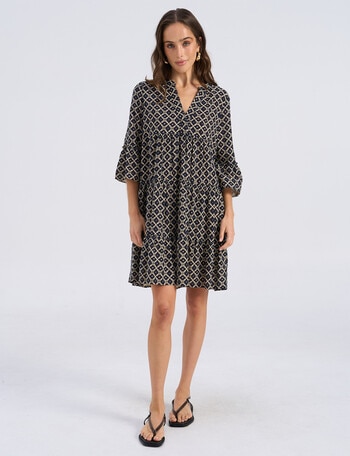 Vero Moda Dicthe Cotton Tunic Dress, Navy Print product photo