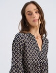 Vero Moda Dicthe Cotton Tunic Dress, Navy Print product photo View 03 S