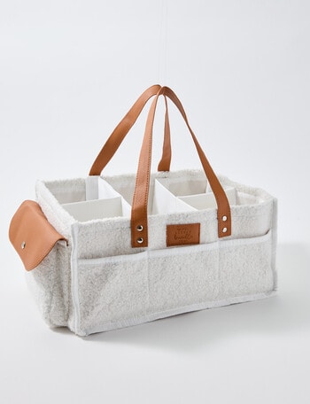 Little Bundle Nappy Caddy Teddy, White product photo