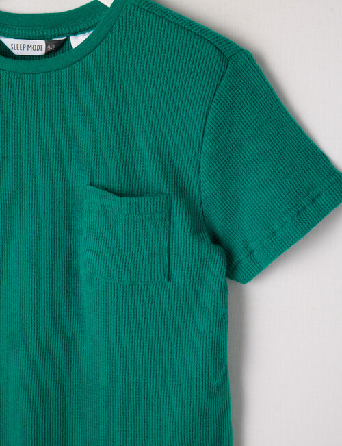 Sleep Mode Waffle Short PJ Set, Bright Green, 2-8 product photo View 02 L