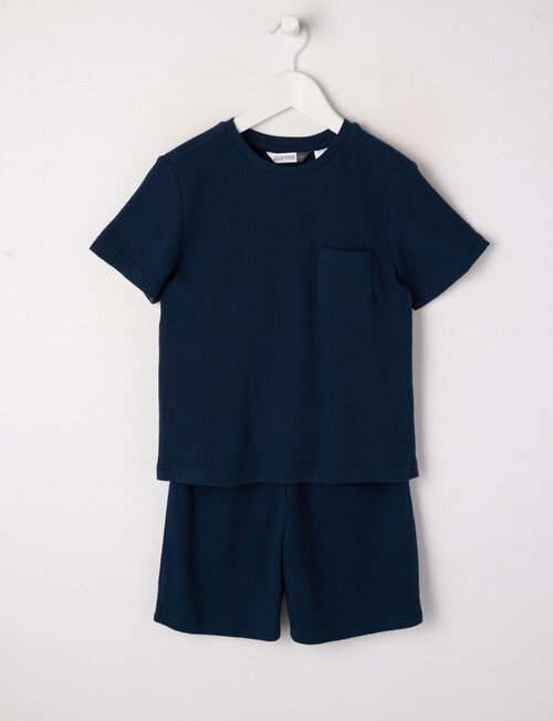 Sleep Mode Waffle Short PJ Set, Navy, 2-8 product photo
