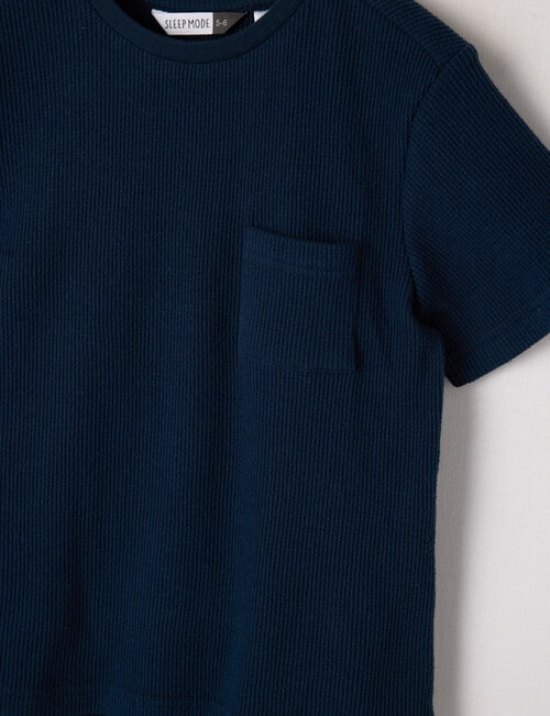 Sleep Mode Waffle Short PJ Set, Navy, 2-8 product photo View 02 L