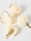 Mac & Ellie Tulle Hair Tie & Clip Set, 4-Piece, Gold Tone product photo View 02 S