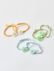 Mac & Ellie Daisy Charm Hair Ties, 6-Piece, Green product photo View 02 S