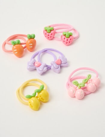 Mac & Ellie Fruitti Bow Charm Hair Ties, 10-Piece product photo
