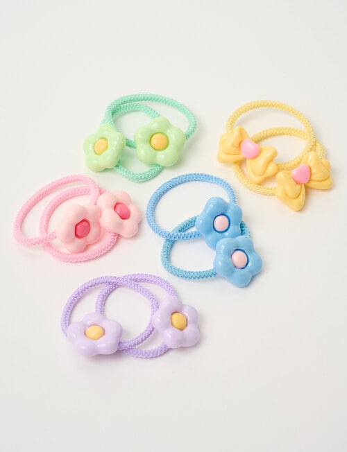 Mac & Ellie Daisy Bow Charm Hair Ties, 10-Piece product photo