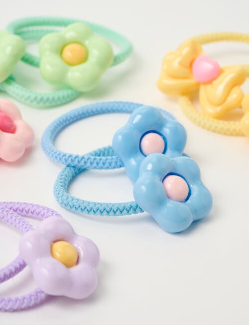 Mac & Ellie Daisy Bow Charm Hair Ties, 10-Piece product photo View 02 L