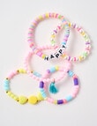 Mac & Ellie Beaded Bracelet, 5-Piece, Pink product photo