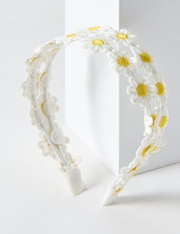 Mac & Ellie Daisy Headband, White product photo