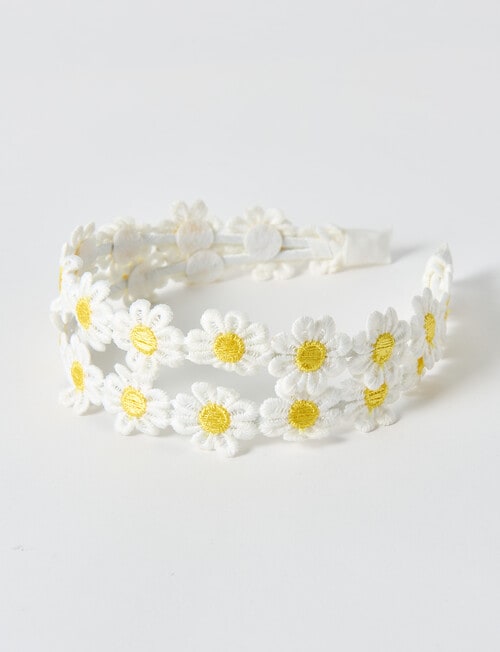 Mac & Ellie Daisy Headband, White product photo View 02 L
