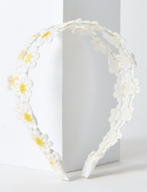 Mac & Ellie Daisy Headband, White product photo View 03 L