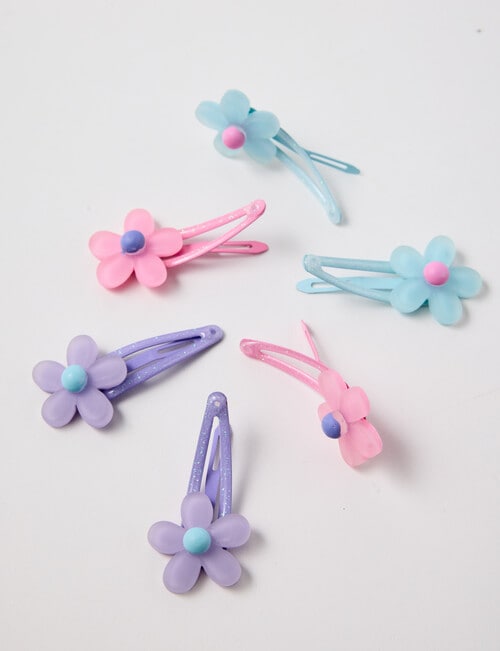 Mac & Ellie Mini Daisy Clips Set, 6-Piece, Multicoloured product photo View 02 L
