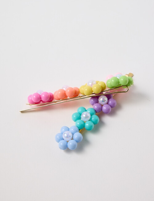 Mac & Ellie Beaded Daisy Clip Set, 2-Piece, Pink product photo View 02 L