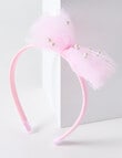 Mac & Ellie Tulle Bow Head Band, Light Pink product photo