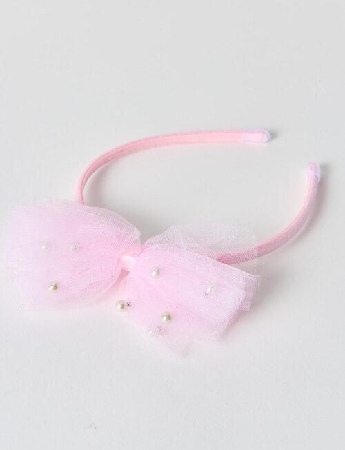 Mac & Ellie Tulle Bow Head Band, Light Pink product photo View 02 L
