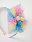 Mac & Ellie Rainbow Pom Pom Headband, Blue product photo View 02 S