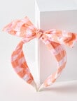 Mac & Ellie Gingham Bow Headband, Peach product photo