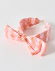 Mac & Ellie Gingham Bow Headband, Peach product photo View 02 S