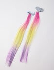 Mac & Ellie Heart Rainbow Ombre Pony Tail Clip Set, 2-Piece, Pink product photo View 02 S