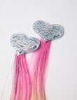Mac & Ellie Heart Rainbow Ombre Pony Tail Clip Set, 2-Piece, Pink product photo View 03 S