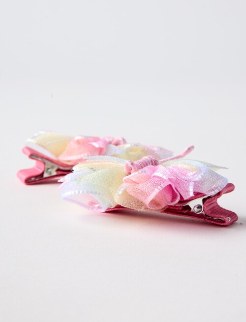 Mac & Ellie Tulle Butterfly Clip Set, 2-Piece, Pink product photo View 03 L