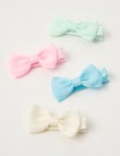 Mac & Ellie Mini Ribbon Bow Clips, Pastels, 4-Piece product photo