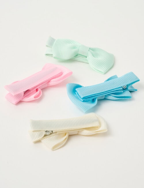 Mac & Ellie Mini Ribbon Bow Clips, Pastels, 4-Piece product photo View 02 L