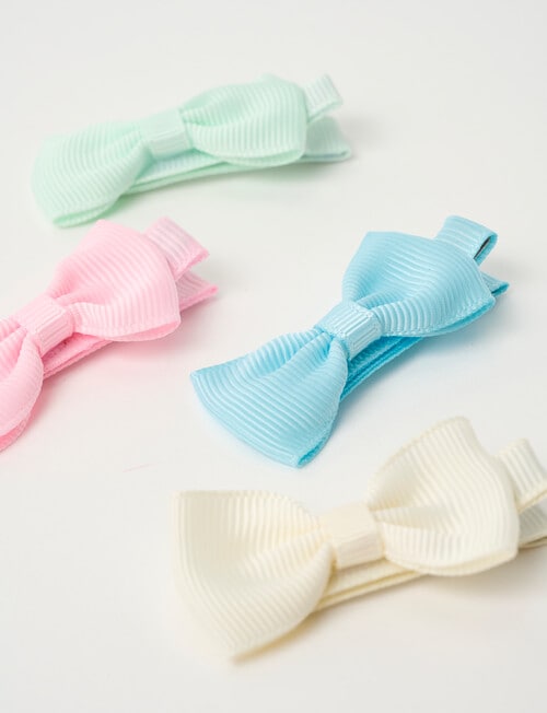Mac & Ellie Mini Ribbon Bow Clips, Pastels, 4-Piece product photo View 03 L