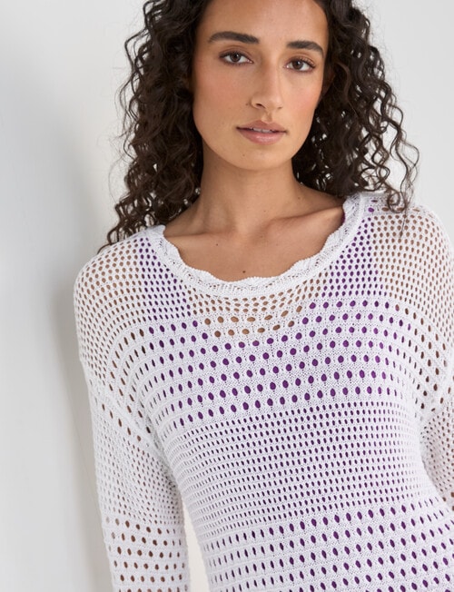 Zest Swimwear Mesh Knit Dress, White product photo View 04 L