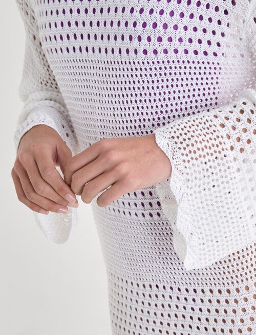 Zest Swimwear Mesh Knit Dress, White product photo View 05 L