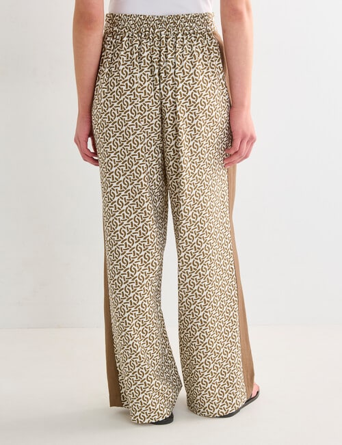 Mineral Lucie Geo Print Wide Leg Pant, Olive product photo View 02 L
