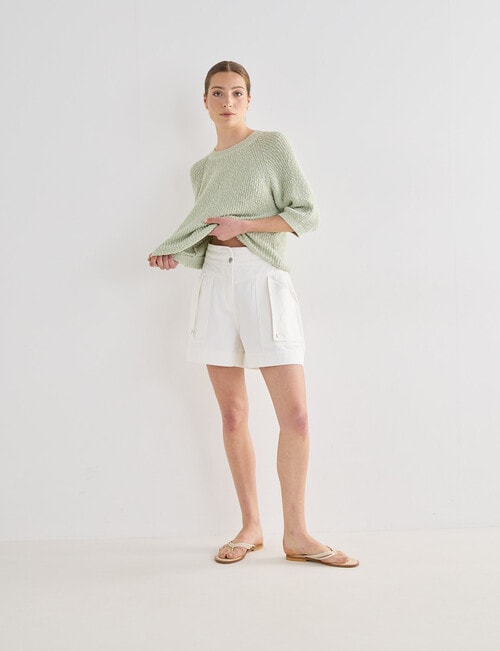 Mineral Moon Knit Short Sleeve Tee, Mint product photo View 03 L