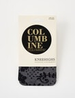 Columbine Spot Floral Knee High Tights, Black product photo