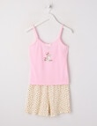Sleep Squad Pup Waffle Cami PJ Set, Pink & Butter, 8-16 product photo