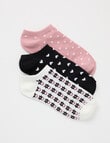 Lyric Cotton Rich Anklet Socks, 3-Pack, Petal product photo