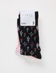 Lyric Cotton Rich Crew Socks, 3-Pack, Ditsy Floral product photo View 02 S