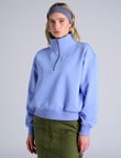 Champion Rochester Base Quarter Zip Sweatshirt, Charming Blue product photo View 02 S