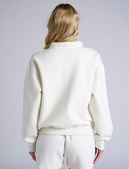 Champion Rochester Base Quarter Zip Sweatshirt, Ivory White product photo View 03 L