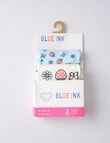 Blue Ink Strawberry Bikini Brief, 2-Pack, Blue, 2-8 product photo View 02 S