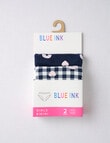 Blue Ink Gingham Rainbows Bikini Brief, 2-Pack, Navy, 2-8 product photo View 02 S