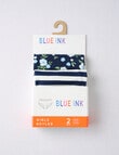 Blue Ink Floral Stripe Boyleg Brief, 2-Pack, Navy, 2-14 product photo View 02 S